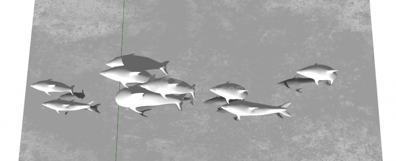 现代白色海豚海洋个性抽象艺术雕塑su模型-图二