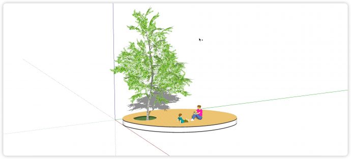 椭圆形异形树池座椅su模型_图1