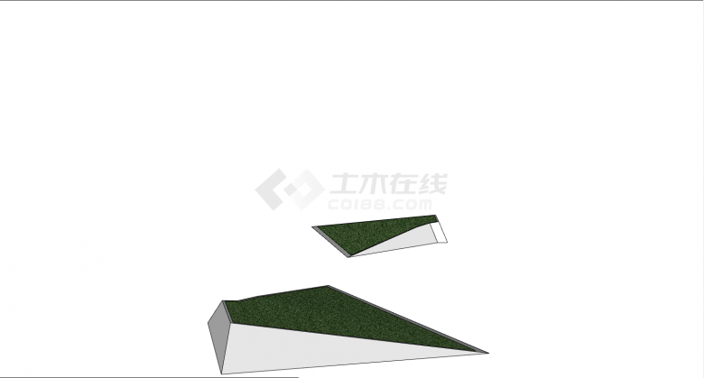 绿色植物三角曲线座椅su模型-图二