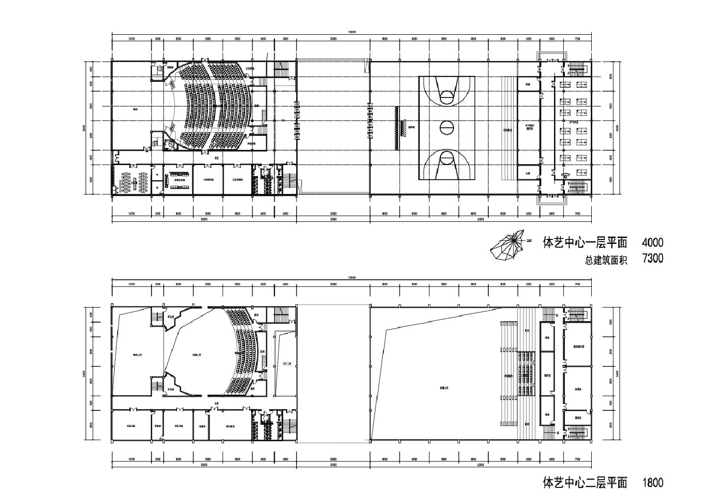 某学院多层体艺中心平面图