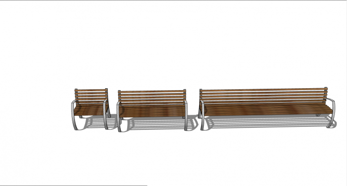 土棕色简约条形座椅 su模型_图1