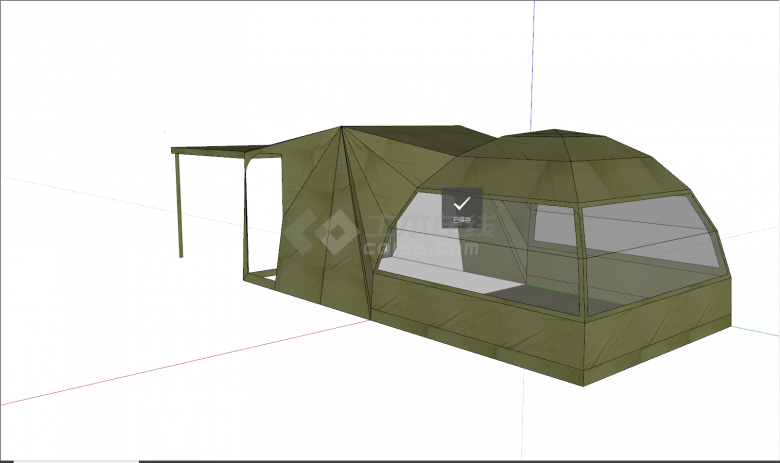 现代伸展性露营帐篷su模型-图二