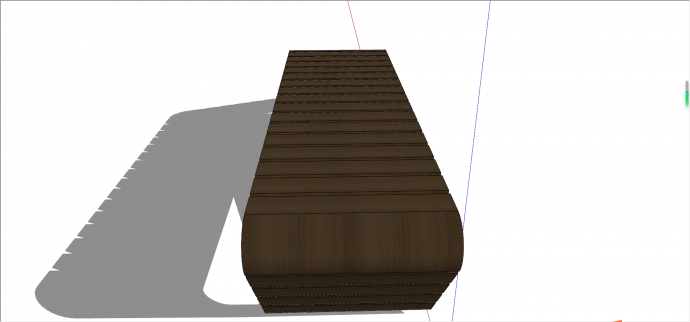 原木三角拱形条形座椅su模型_图1