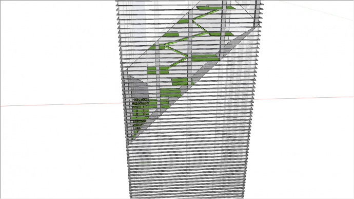 高层设计方案带树木带楼梯su模型_图1