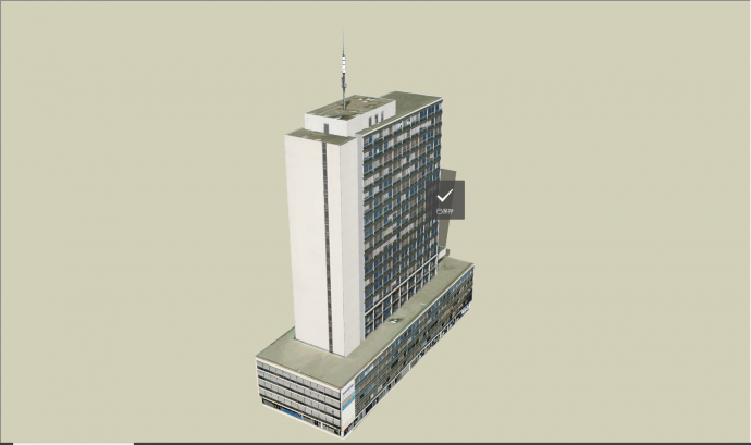 现代大面积底座办公楼su模型_图1