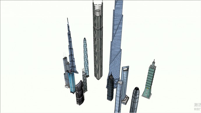 世界著名超高层建筑su模型_图1