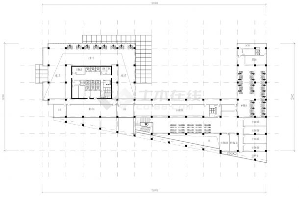  Plan, elevation and section drawing of a union office building - Figure 1