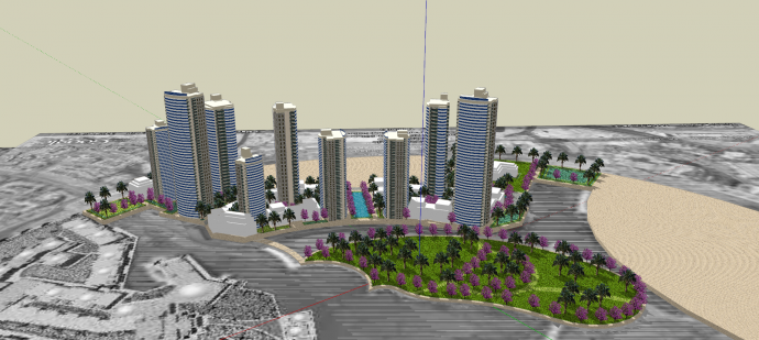 现代大厦城市规划建筑su模型_图1