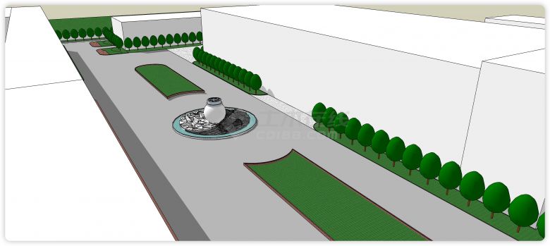 概念设计康缘药业工业园区的景观设计su模型-图二