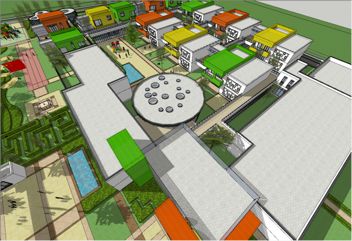现代教育建筑幼儿园方案su模型_图1