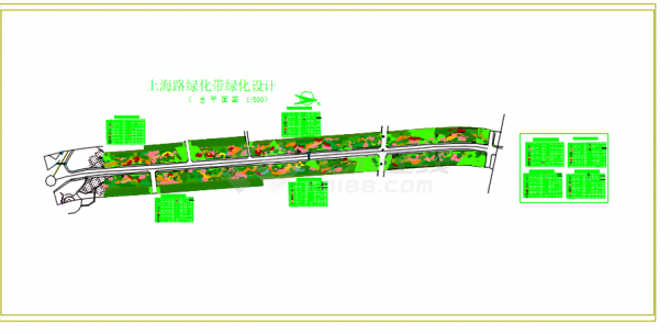 上海路绿化带绿化设计-图一