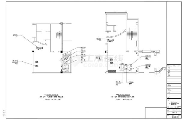 杭州外资五星级度假酒店-公共部分家具装饰设计CAD图-图一