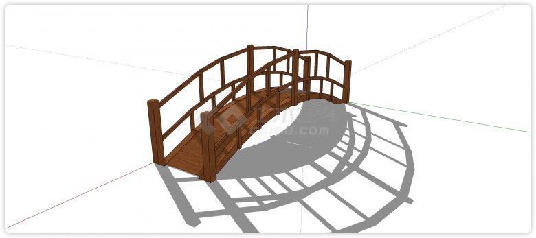 大小矩形框架围栏木桥su模型-图二