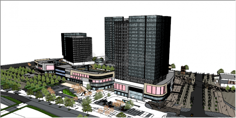 现代大型城市中心商场su模型-图二