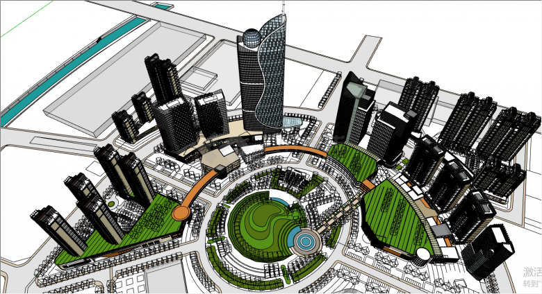大型商业综合体建筑su模型-图二