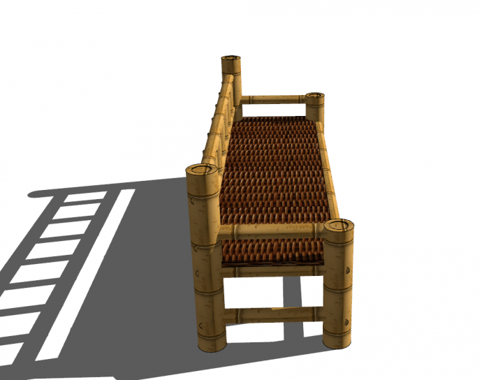 现代中式竹子编制椅子su模型_图1