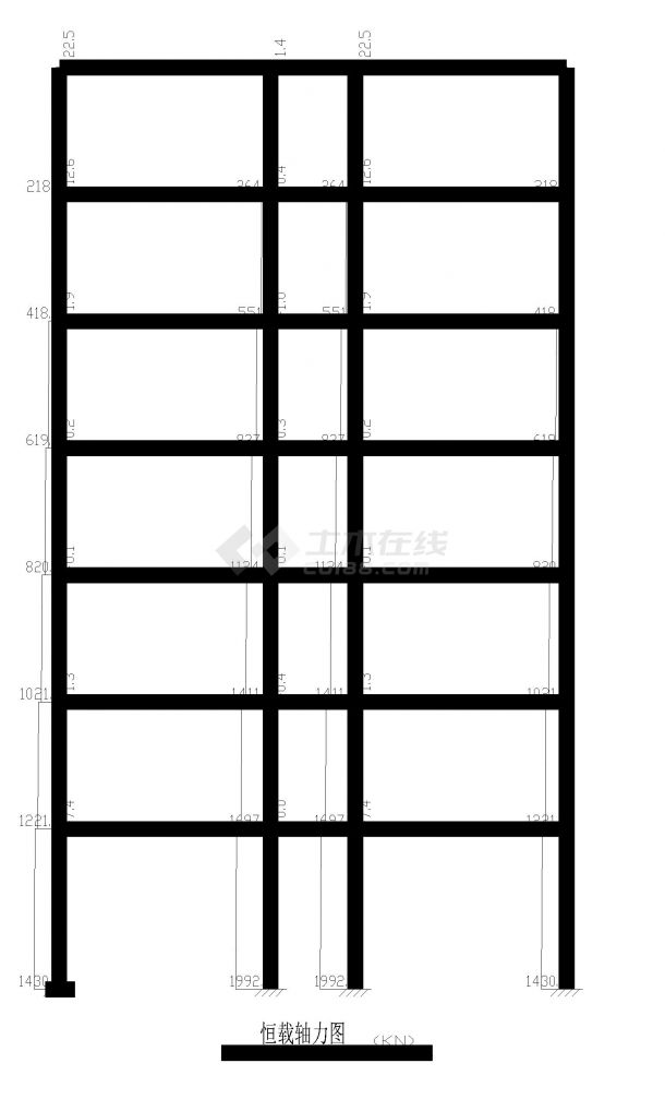 毕业设计七层一字型框架办公楼建筑图结构图计算书_平米左右-图二