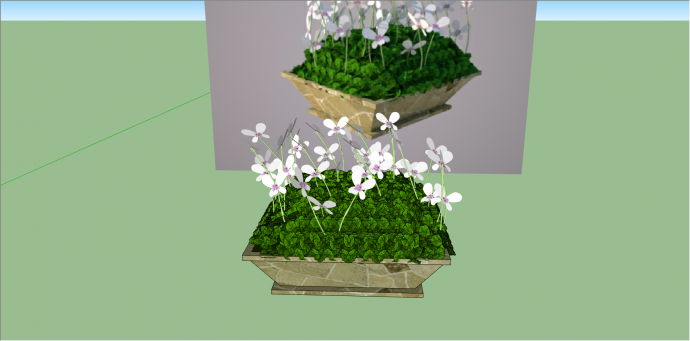 现代养殖白色花植物su模型_图1
