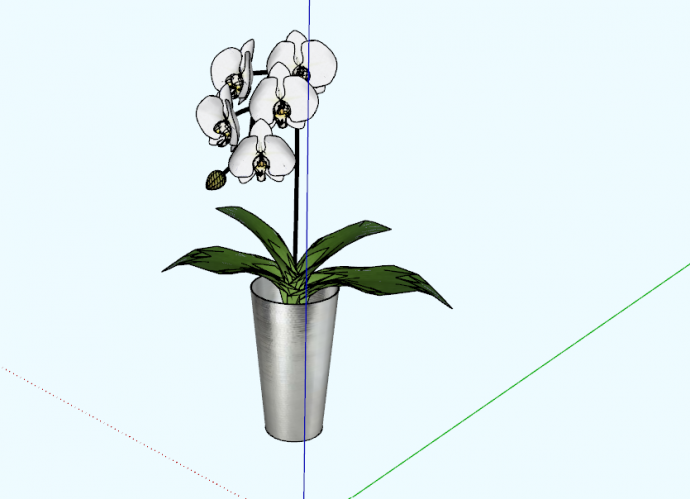 室内植物白色吊兰su模型_图1