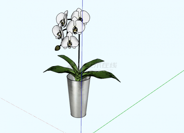 室内植物白色吊兰su模型-图一