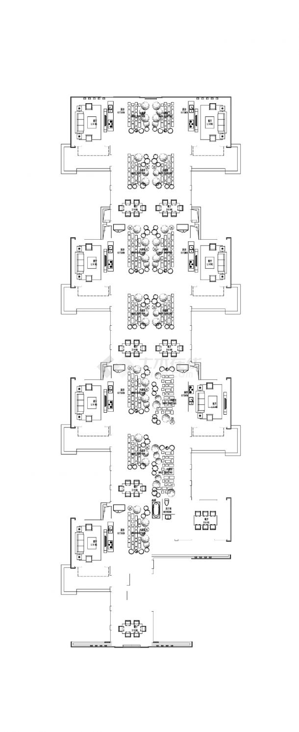 某城市苏子建筑平剖立面图纸-图一