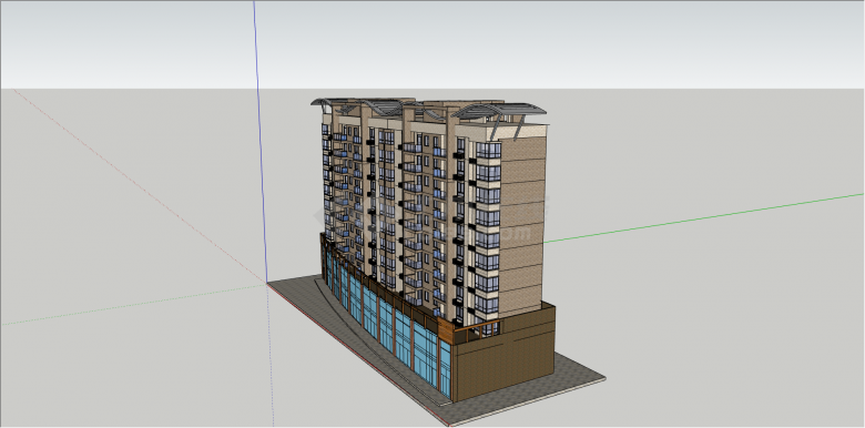 创意式多层住宅楼su模型-图二