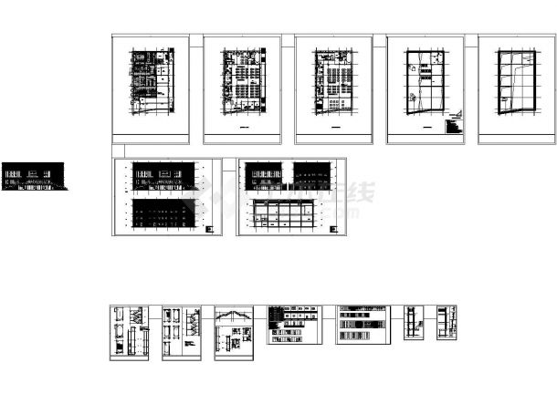 三层食堂建筑施工图纸设计CAD-图一