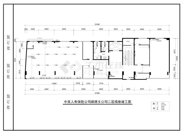 CAD图纸保险公司装饰竣工图-图二