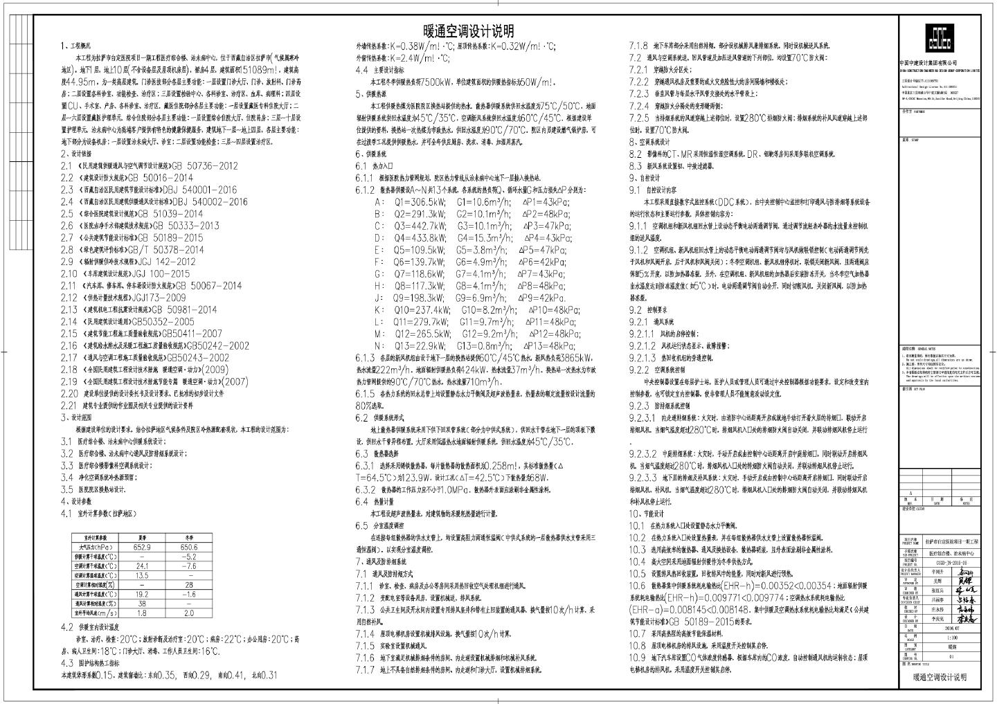 拉萨市白定医院项目一期工程-说明图例设备表原理系统CAD图.dwg