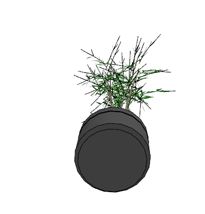 竹子花盆植物su模型-图二