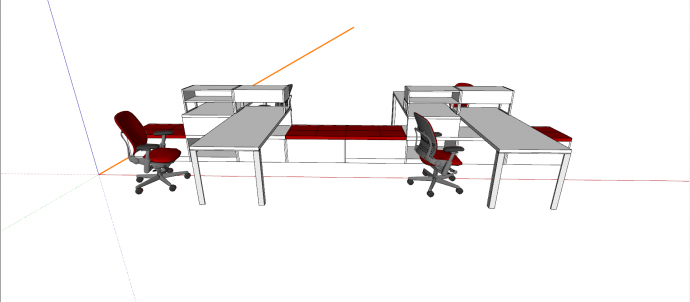 人造板材质办公桌su模型_图1