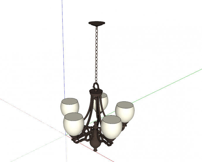 现代中式简约的吊灯su模型_图1