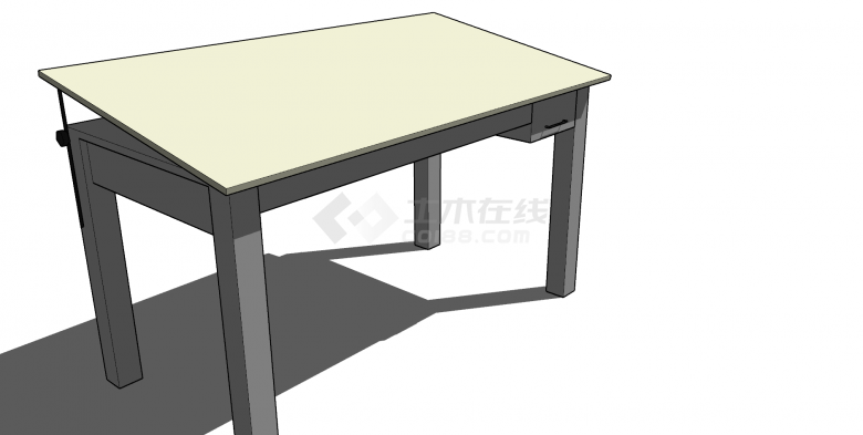 办公桌双层可调节桌子su模型-图二