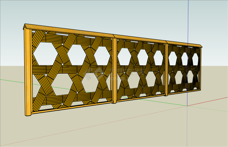创意编织扶手栏杆su模型-图二