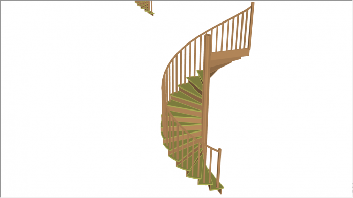 别墅用多个木质旋转楼梯su模型_图1
