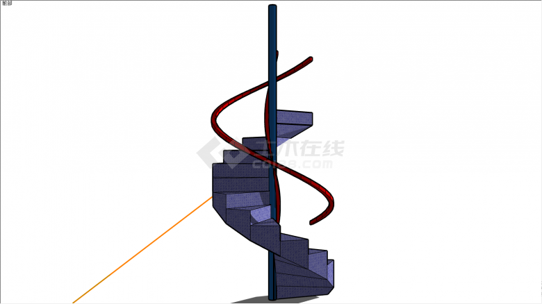 别墅用旋转楼梯su模型-图二