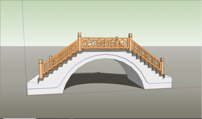 现代公园广场拱桥su模型_图1
