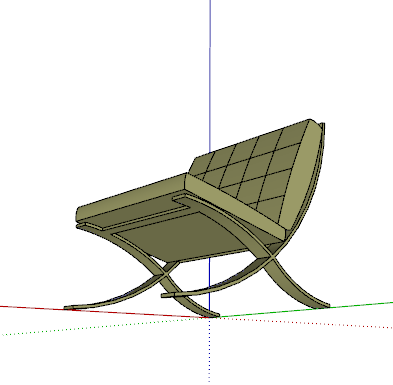 墨绿色方块座椅su模型-图二