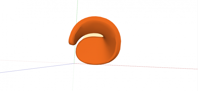 创意橙色塑木椅凳老su模型_图1