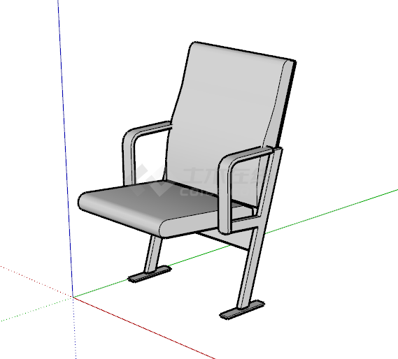 定点式靠背座椅su模型-图二