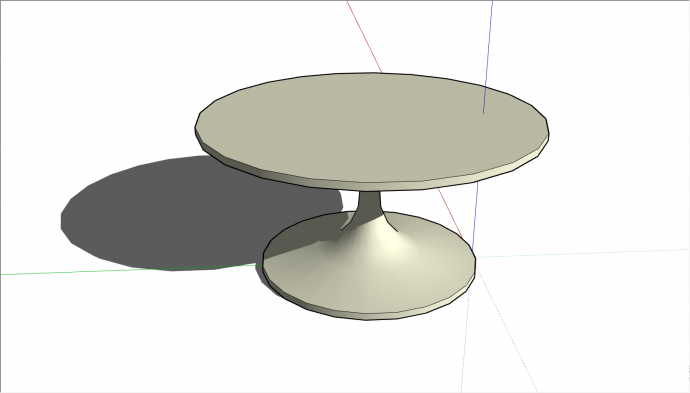 浅色的带有圆形桌面的桌子su模型_图1