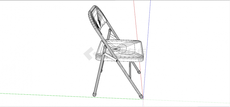 现代线条样式折叠椅su模型-图一