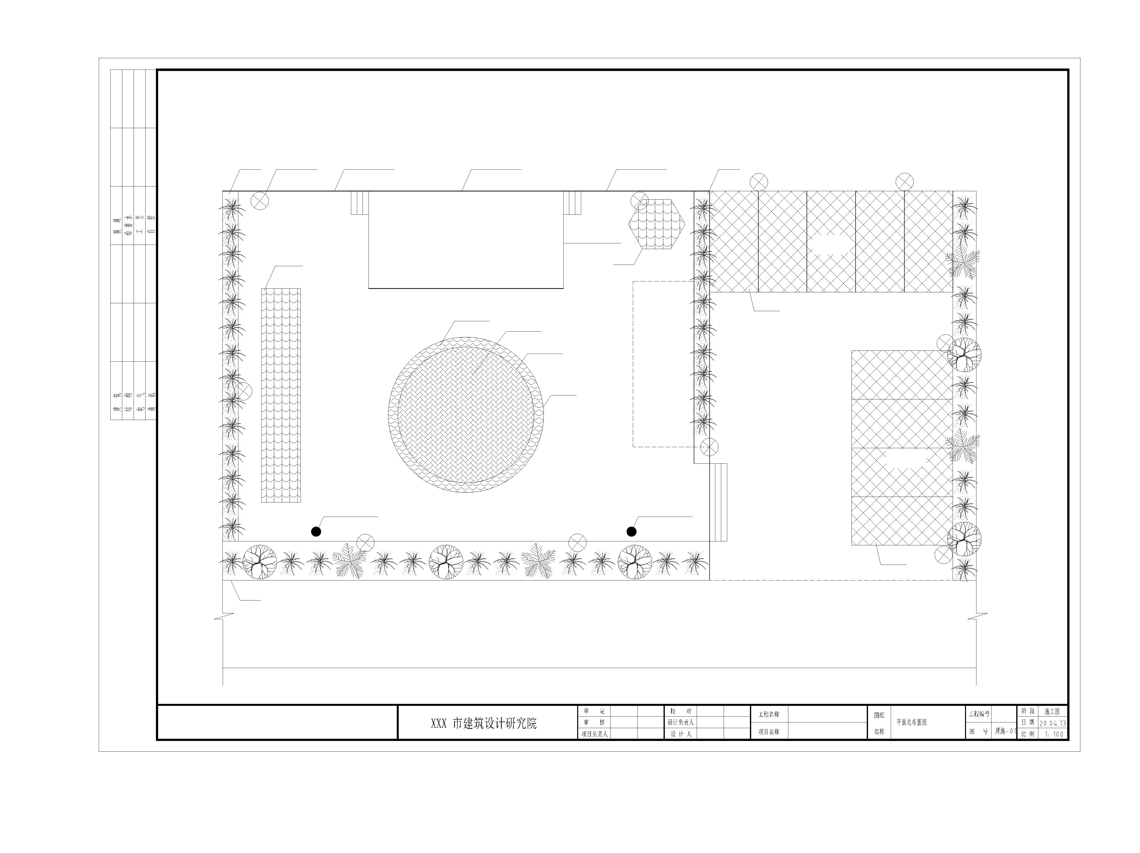 民族广场绿化停车位等设计平面图