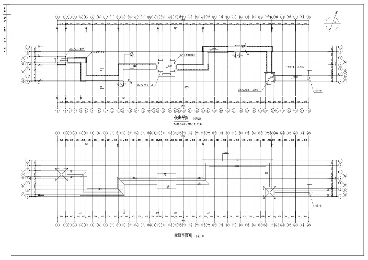 古建长廊建筑施工CAD图