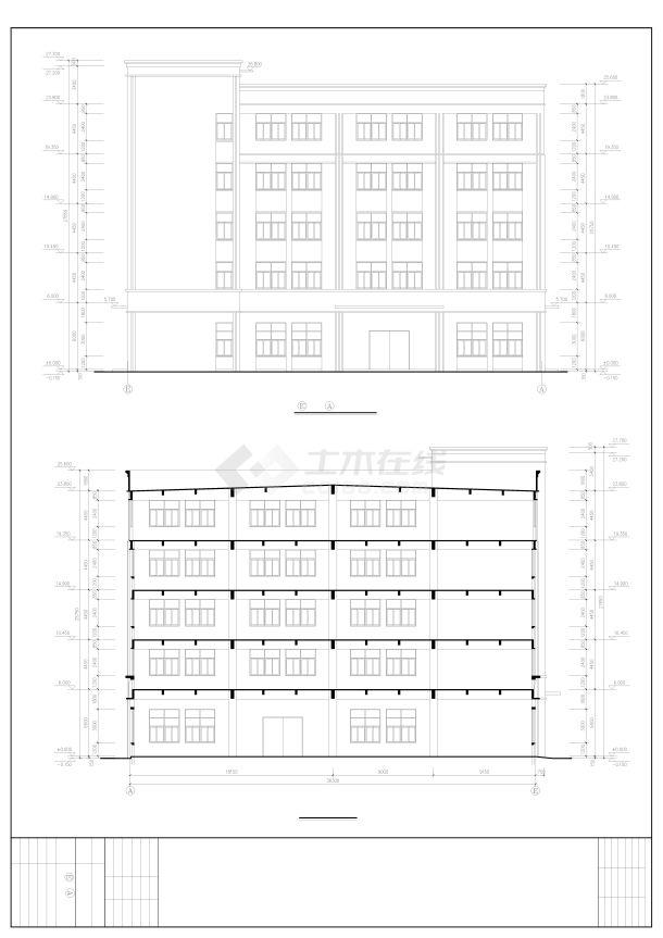 丙类5层多层厂房车间建筑结构设计施工图-图二