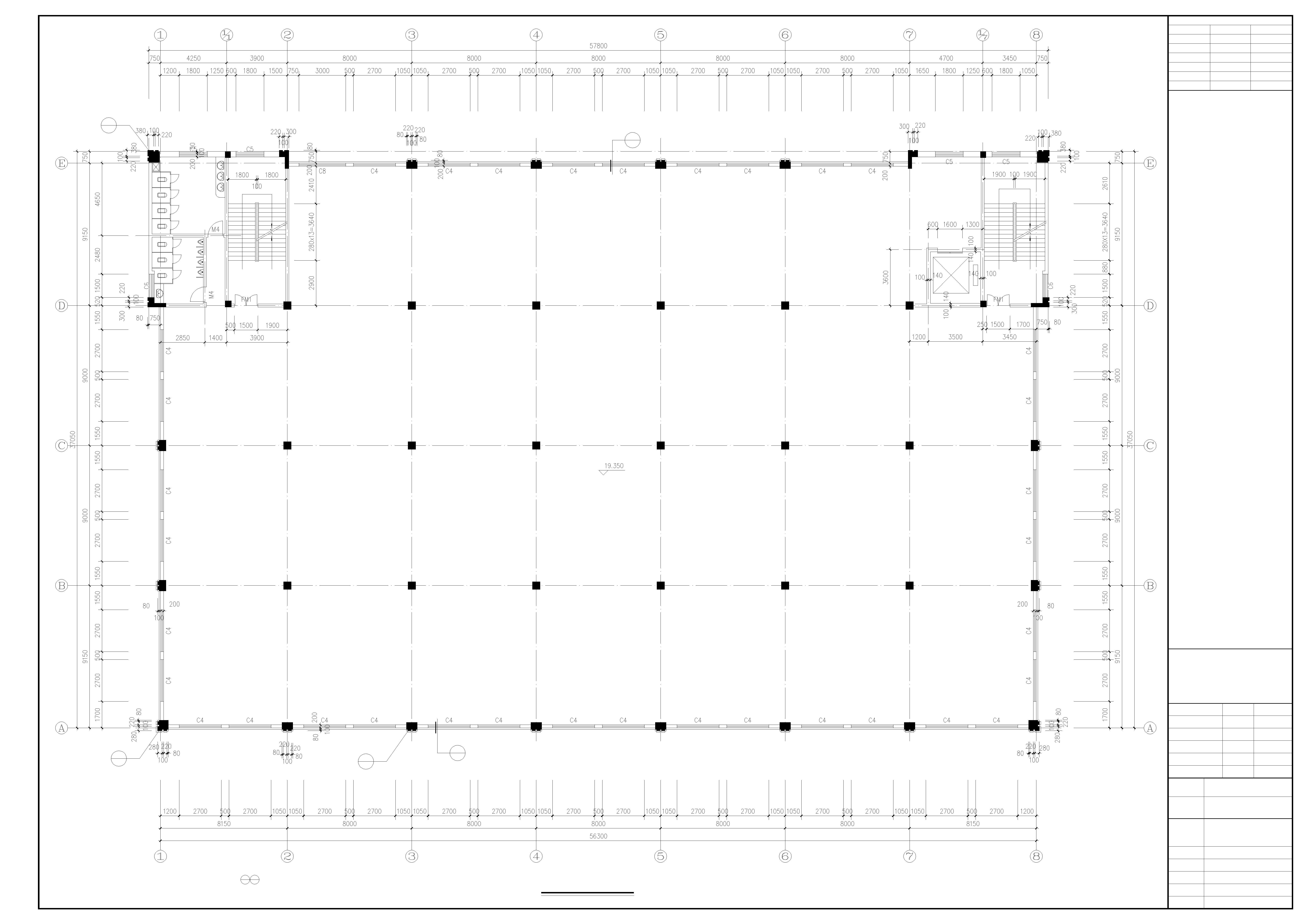 丙类5层多层厂房车间建筑结构设计施工图