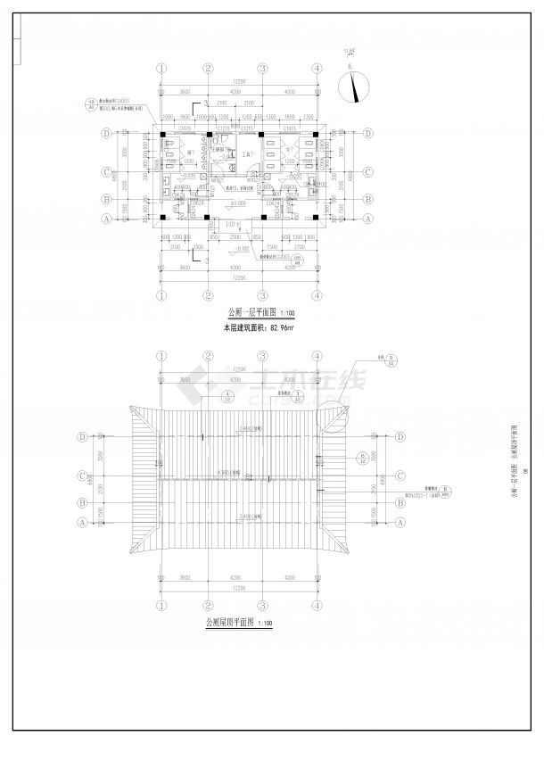 公厕 配套用房 商业用房 茶室 建筑图-图一