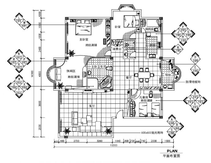 多居室实用现代风格室内装饰设计CAD图_图1