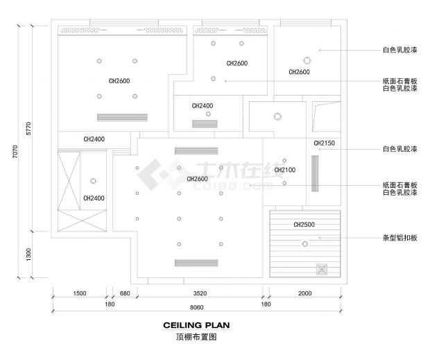 2居室实用户型装饰施工设计CAD图-图一