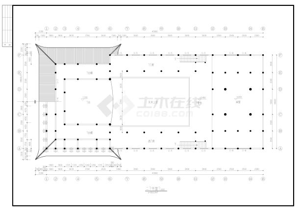 中式古建戏台祠堂建筑全套施工图-图一